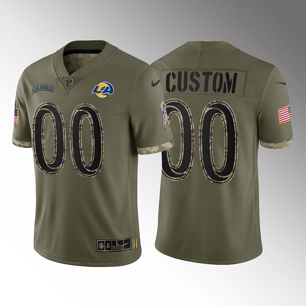 Men's Los Angeles Rams ACTIVE PLAYER Custom Olive 2022 Salute To Service Limited Stitched Jersey Men's Los Angeles Rams ACTIVE PLAYER Custom Olive 2022 Salute To Service Limited Stitched Jersey